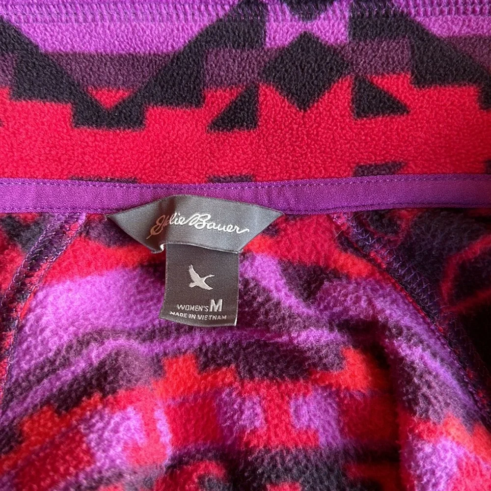 ⚡️FLASH SALE⚡️ Eddie Bauer Fleece Quarter Zip Aztec Print Size Medium - Picture 6 of 6